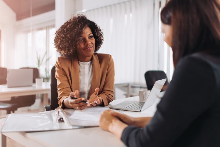 woman discussing financial goals